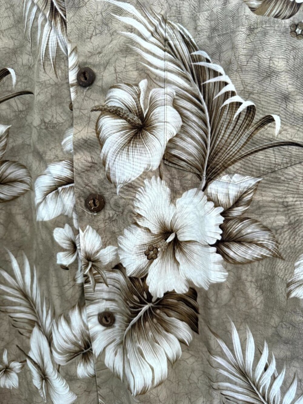 Naniloa by Lamco Vintage Brown Floral Hawaiian Aloha Shirt Men's Size XXL Hawaii